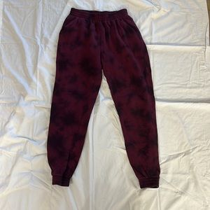 Victoria’s Secret PINK tie dye maroon sweatpants